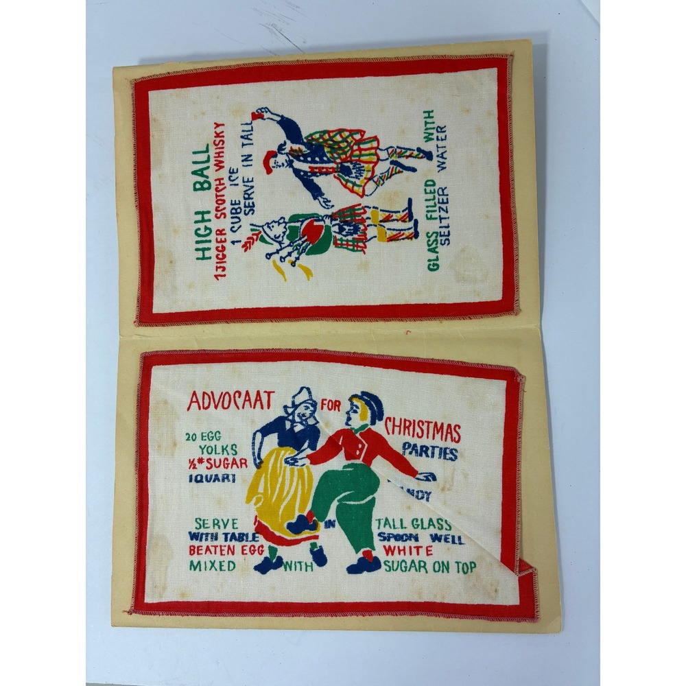 VTG Global Gaieties Cocktail Set in Original Booklet 6 Recipe Napkins MCM - Picture 5 of 5